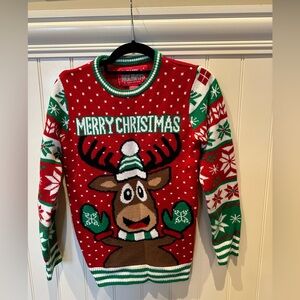 URBAN HERITAGE HAPPY HOLIDAYS Child Medium 10-12 Red Green Christmas Swe…